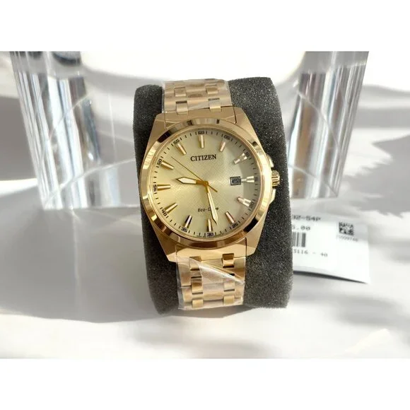 NEW Citizen Eco Drive Men's Peyten Champagne Dial Gold Band Watch BM752-54P 41mm - Picture 16 of 16